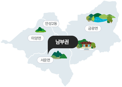 남부권 - 안성1동, 안성2동, 미양면, 서운면, 금광면