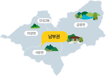 남부권 - 안성1동, 안성2동, 미양면, 서운면, 금광면