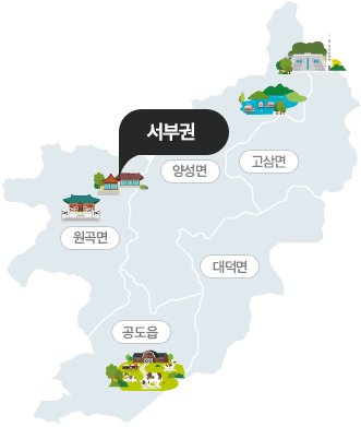서부권 - 원곡면, 양성면, 고삼면, 대덕면, 공도읍