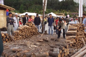 2003년 바우덕이축제 장작패기