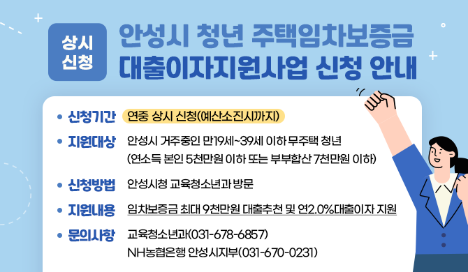 안성시청년주택임차보증금 대출이자 지원사업