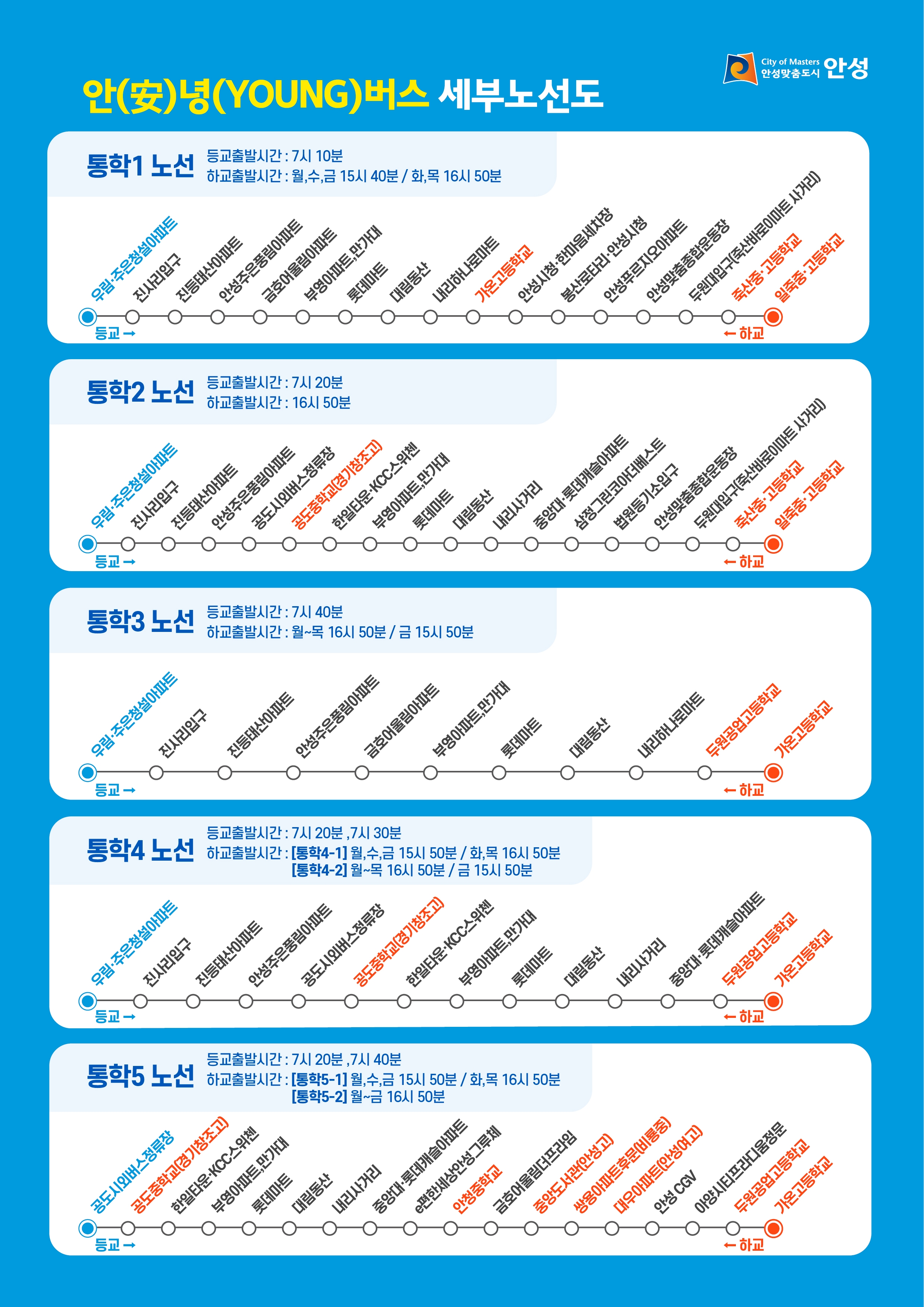2026년 안성시 대중교통 불편지역 중고학생 전용 통학버스 운영