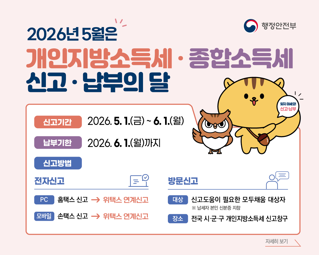  5월은 개인지방소득세(종합소득분) 신고‧납부의 달