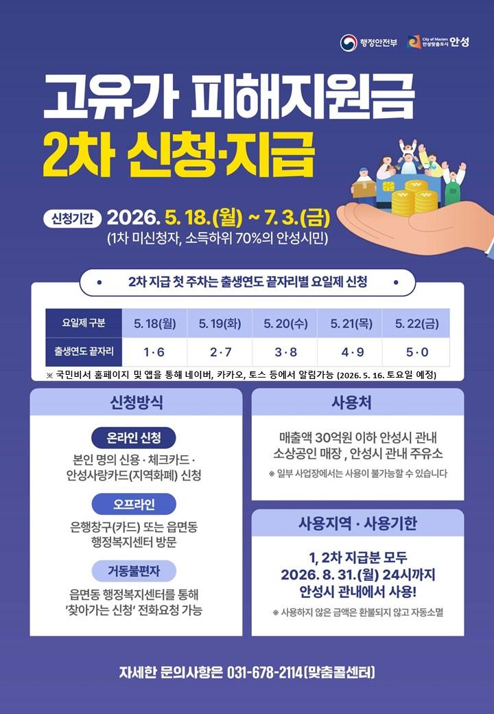 고유가 피해지원금 2차 신청&middot;지급