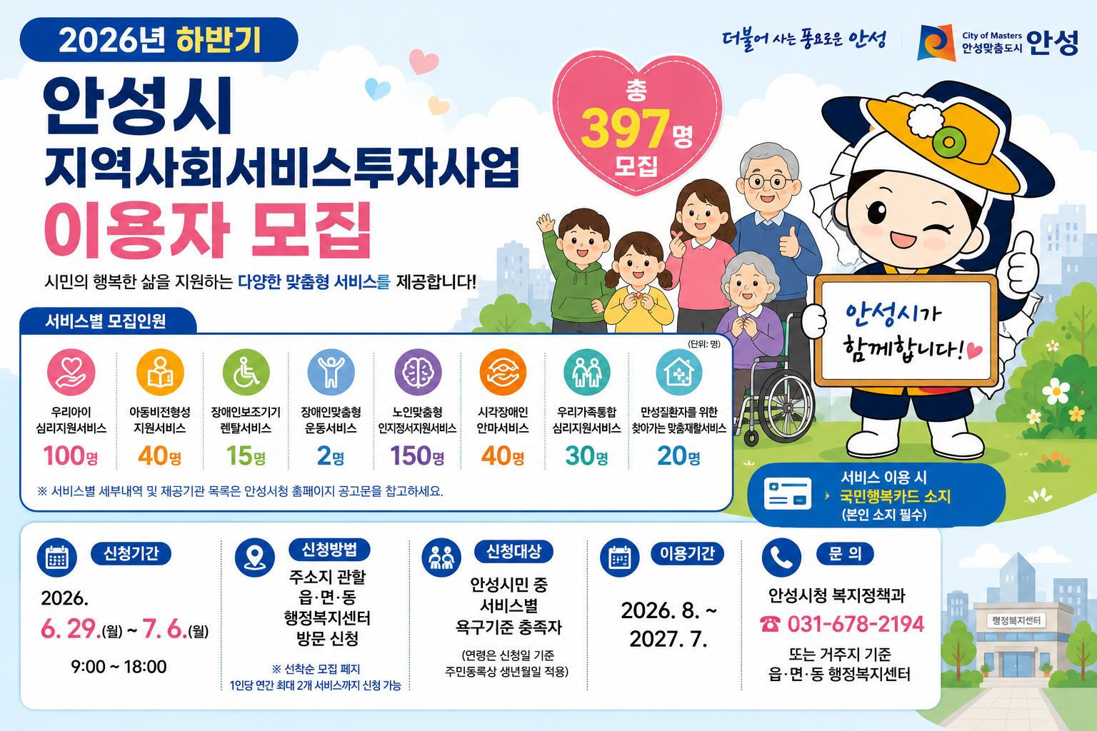2026년 하반기 지역사회서비스투자사업 실시